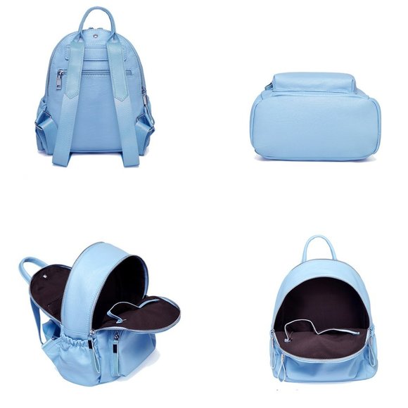 New VASCHY Baby Blue Mini Backpack Purse
